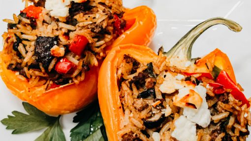 Bone Suckin' Stuffed Peppers with Beef and Rice