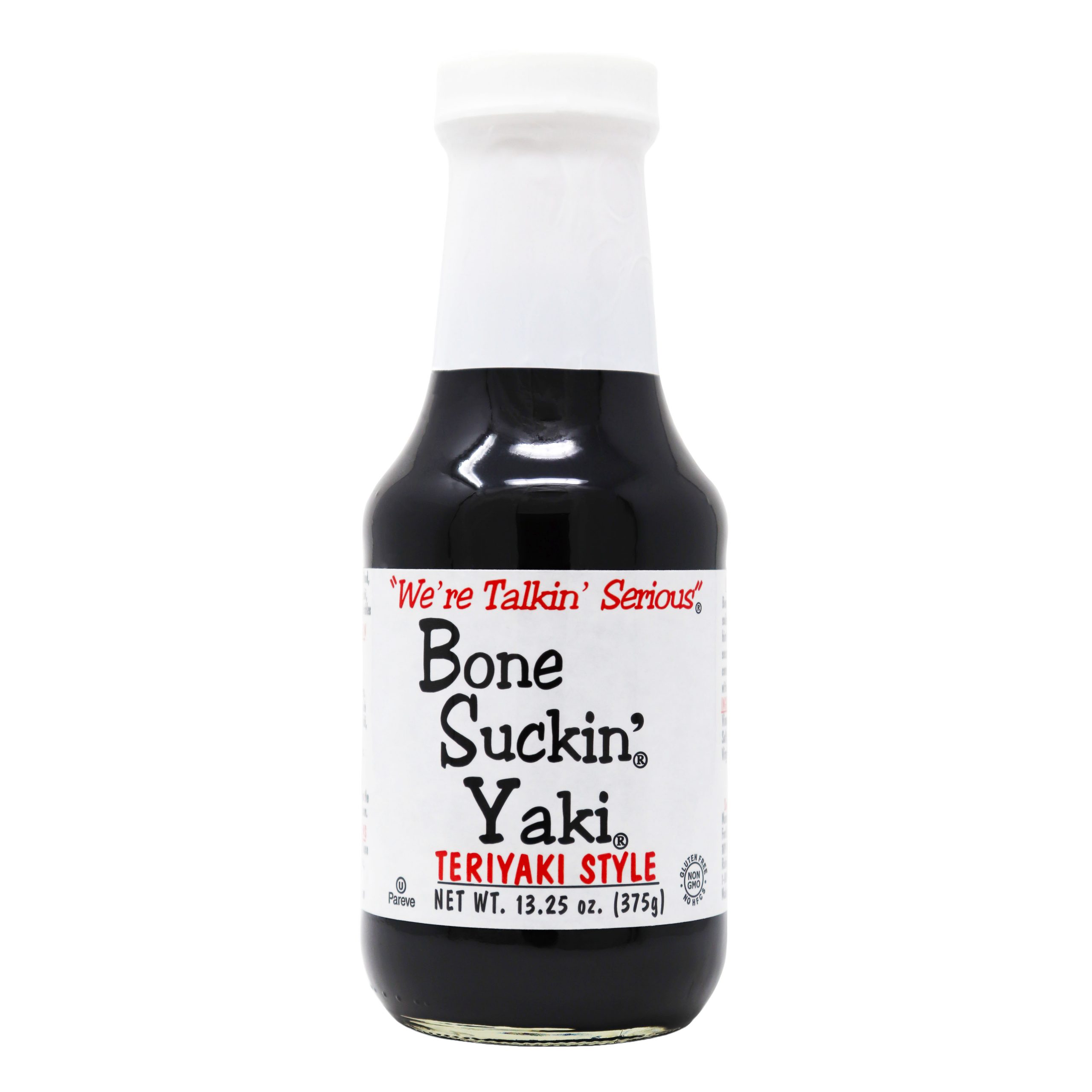  Bone Suckin' Yaki Teriyaki Style - 13.25 oz in Glass Bottle. For Pork Tenderloin, Salmon, Thin Cut Steaks, Stir Fry - Made w/ Tamari Soy Sauce, Balsamic Vinegar & Olive Oil. Gluten Free, Non-Gmo, Kosher - 1 Jar