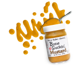 Sweet Spicy Mustard Jar with Spoon of Mustard