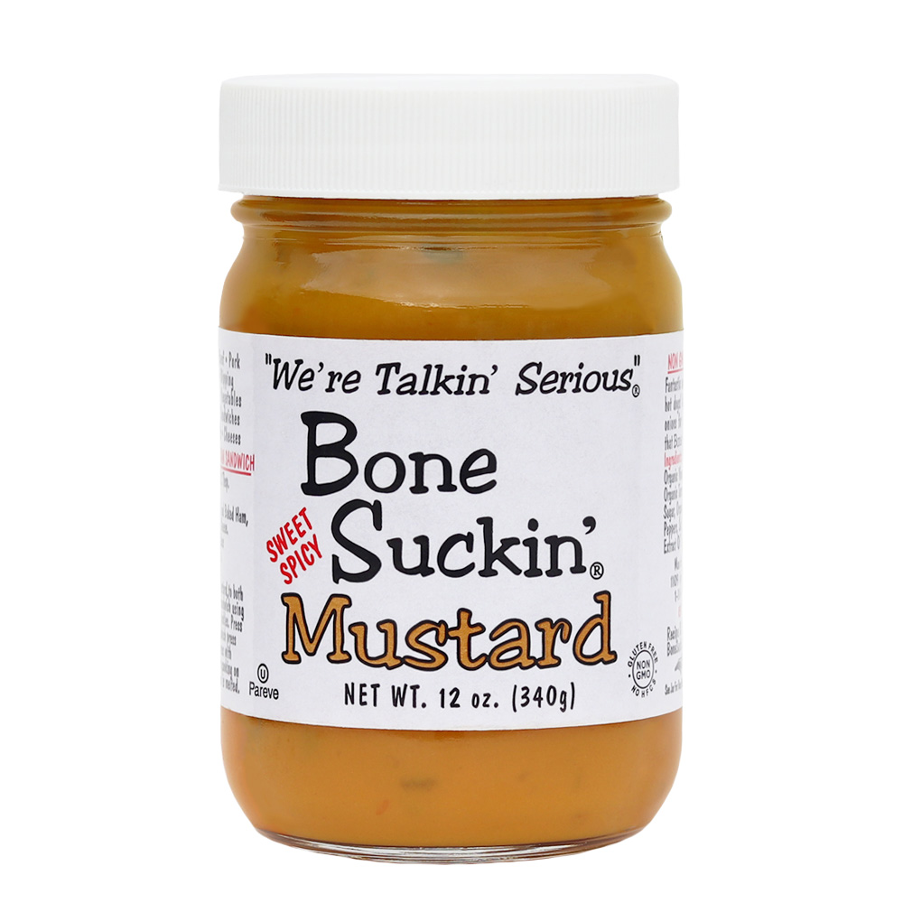 Bone Suckin' Sweet Spicy Mustard, 12 oz.
A SWEET SPICY MUSTARD FOR EVERY TASTE: Experience the flavors of sweet, tangy and spicy in our Sweet Spicy Mustard. From kids to adults, everyone will enjoy the pleasant burst of flavors that this versatile condiment brings to your barbecue, picnic and table.
