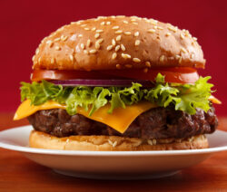 Bone Suckin Burger on plate