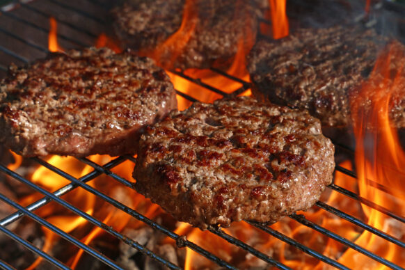 Burgers on the grill
