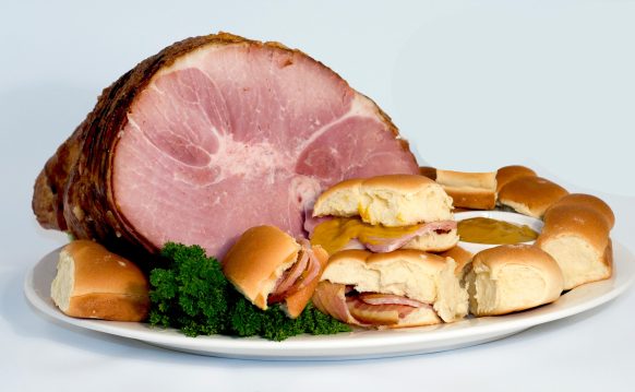 Ham Biscuits with Bone Suckin' Mustard