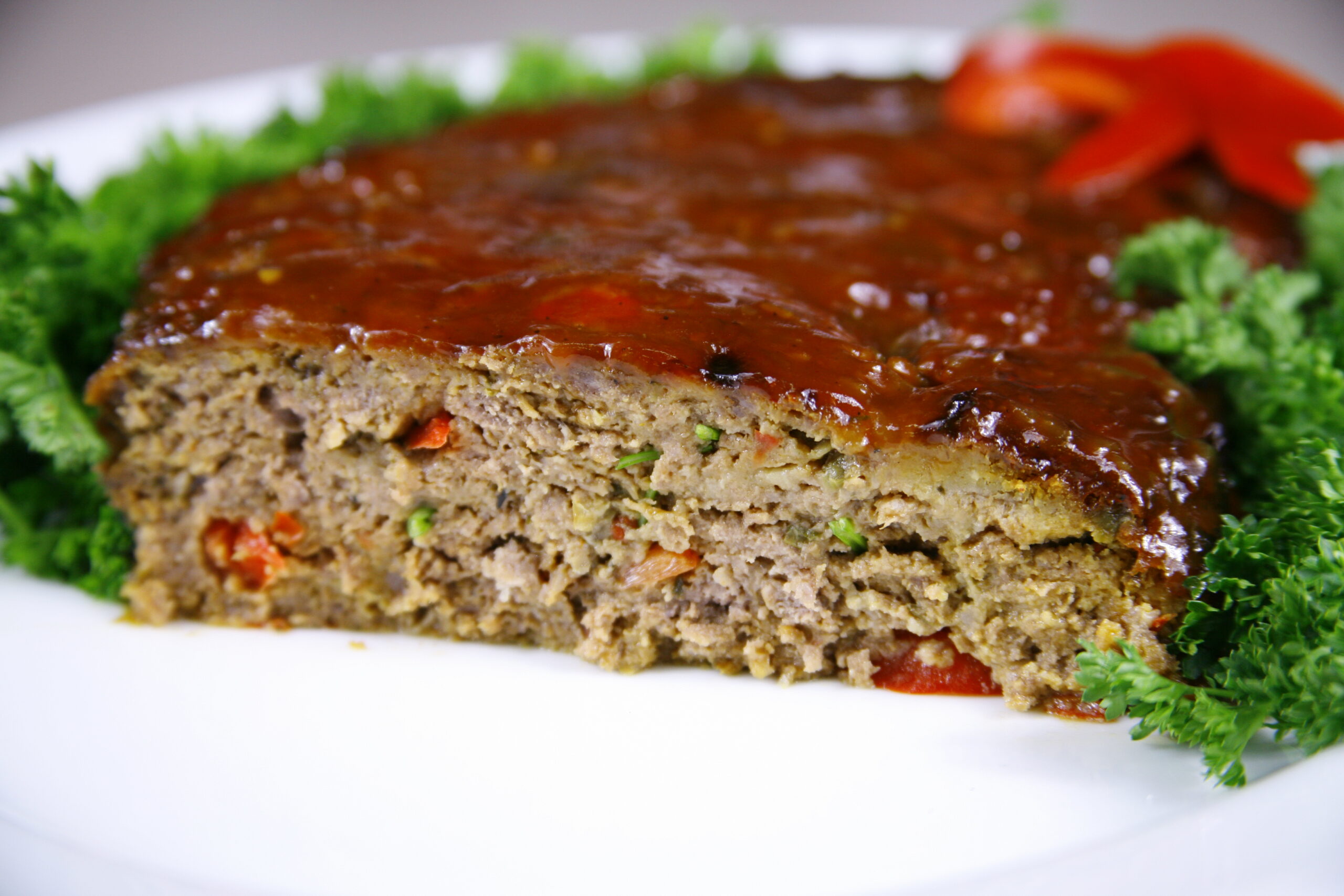 Bone Suckin' Sauce Meatloaf with parsley