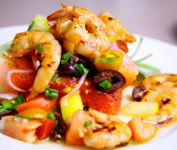 Bone Suckin' Grilled Shrimp and Watermelon Salad