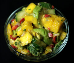 Bone Suckin' Peach and Avocado Salsa