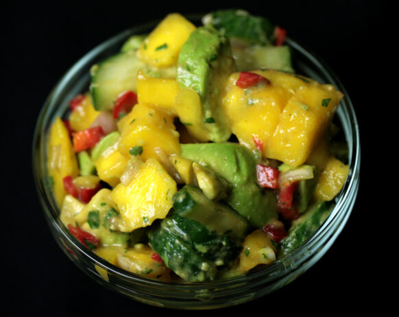 Bone Suckin' Peach and Avocado Salsa