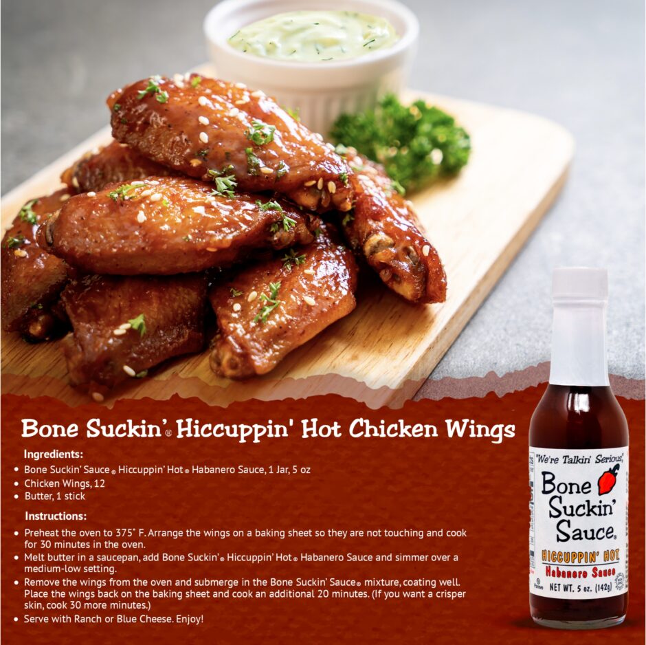 Bone Suckin' Hiccuppin' Hot Hot Chicken Wings