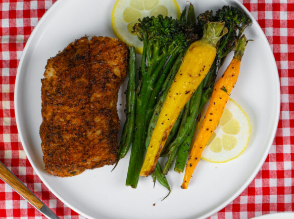 Bone Suckin' Air Fryer Fish and Vegetables