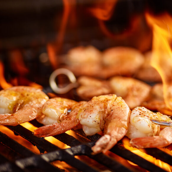 Shrimp kabobs on the grill