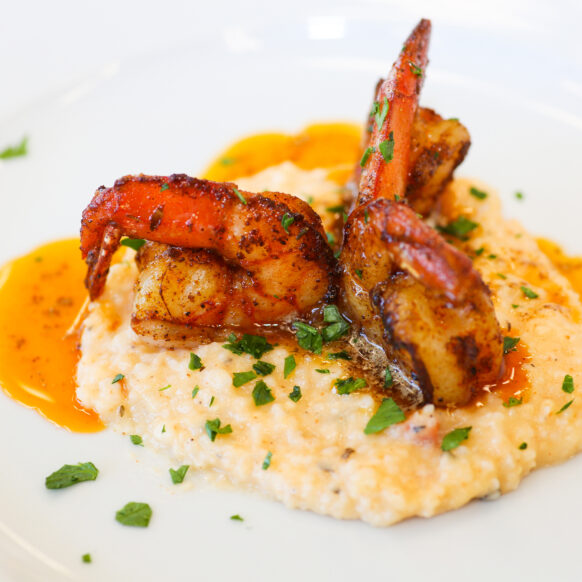 Bone Suckin' Shrimp and grits
