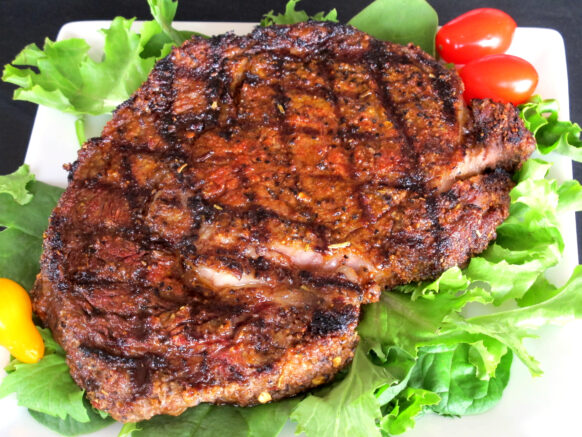 Seared Steak on a bed of lettuce