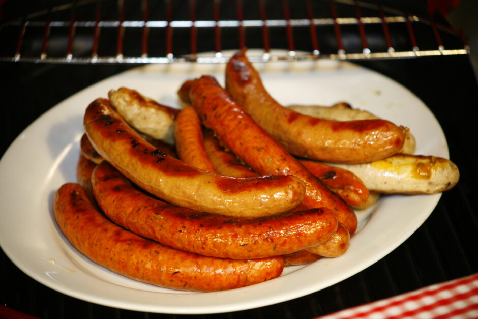 Grilled sausage on a plate